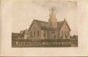 RPPC Baptist Church Wetumka Oklahoma Postcard Wild West PC107