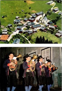 2~4X6 Postcards Alpbach, Tyrol Austria  HOMES & CHURCH & BANDSMEN~Musical Group