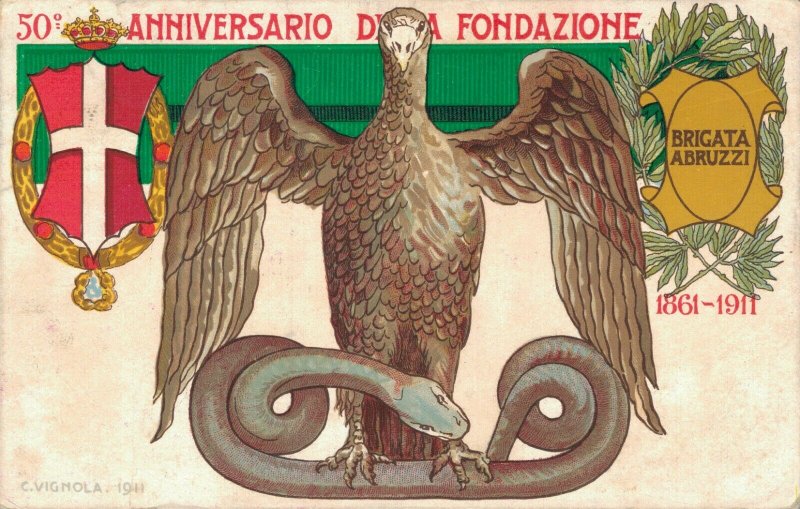 Militaire - 50 Anniversario Da Fondazione Brigata Abruzzi C.Vignola 1911 04.22