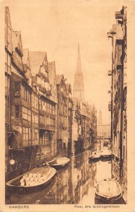 Germany Hamburg 1910 Fleet Alte Groenigerstrasse Street Canal postcard