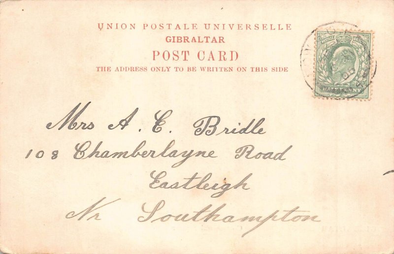 A742 Gibraltar 1906 Commercial Square vintage postcard