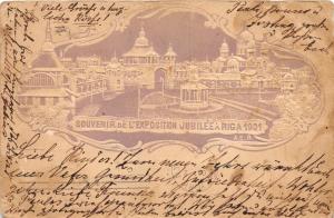 RIGA LATVIA RUSSIA SOUVENIR L'EXPOSITION JUBILEE A RIGA 1901 POSTCARD 