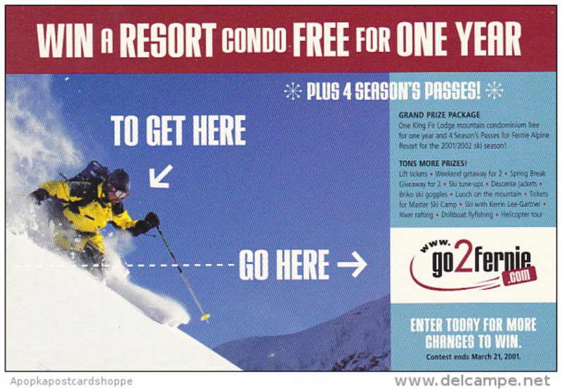 Advertising go2fernie Win a Resort Condo