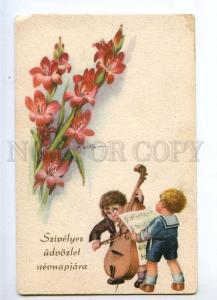 234855 ART DECO Kids CELLO Musician by BERTIGLIA vintage PC