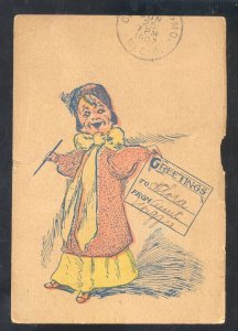 WOMAN ARTIST LEONARD MISSOURI DOANE CANCEL RUFENER VINTAGE POSTCARD