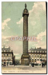 Old Postcard Paris Vendome Column 1