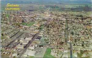 Salinas CA Aerial View Unused Vintage Postcard H21