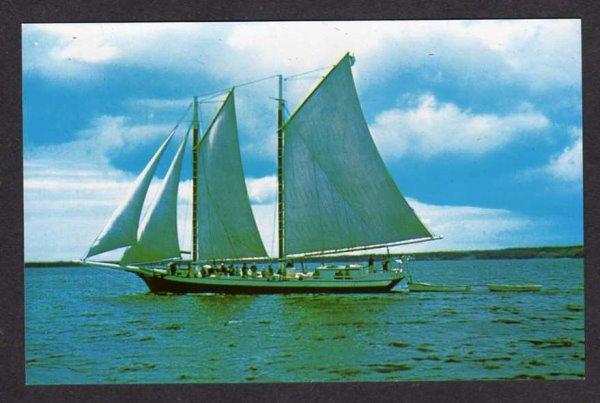 ME Schooner Mercantile Capt Swift  Windjammer Ship Boat Camden Maine Postcard PC