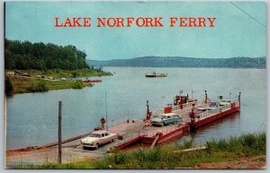 Vtg Arkansas AR Lake Norfolk Ferry Old Cars 1960s View Chrome Postcard