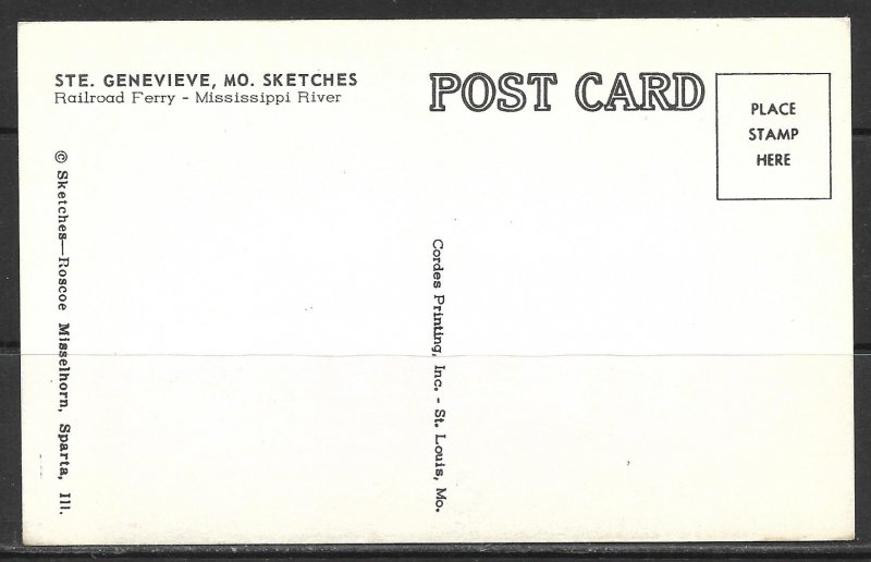 Missouri, Ste Genevieve - Sketches - Railroad Ferry - [MO-058]