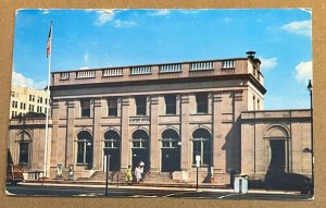 VINTAGE 1955 USED POSTCARD  - U.S. POST OFFICE, HACKENSACK, NEW JERSEY