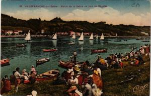 CPA VILLEFRANCHE-sur-SAONE Bords de la Saone un jour de Regates (614619)