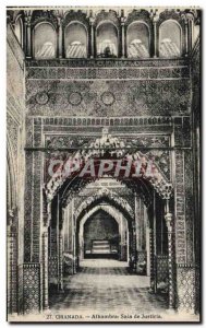 Postcard Old Granada Alhambra Sala de Justicia