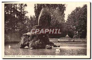 Old Postcard Montelimar Public Garden and Terrace Lake