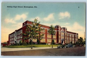 Birmingham Alabama AL Postcard Phillips High School Building Exterior c1940's