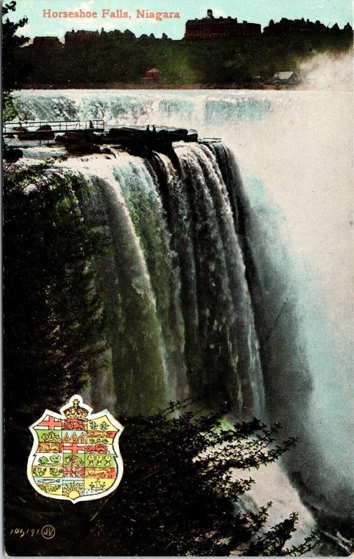 Horseshoe Falls Niagara Waterfalls Birds View Ontario Canada UNP VNG Postcard 