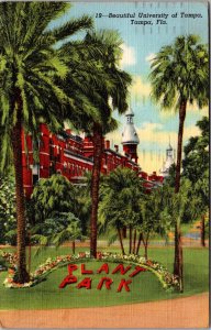 Plant Park, Campus View, University of Tampa FL c1948 Vintage Postcard S74