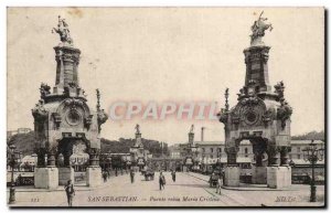 Postcard Old San Sebastian Puente Reina Maria Cristina