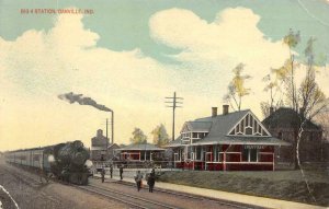 Railroad Depot, Train BIG 4 STATION Danville, Indiana 1909 Vintage Postcard