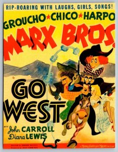 Marx Brothers   Go West  Replica Poster  Postcard