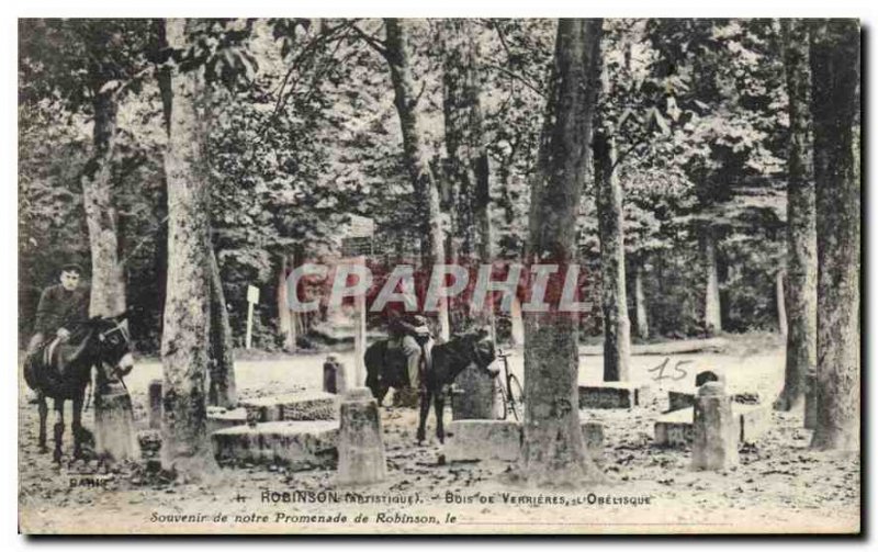 Postcard Old Robinson Artistic Wood Verrieres the Obelisk our Remembrance Wal...