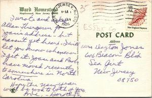 Maplewood New Jersey NJ Ward Homestead flowers people bench postcard F607 