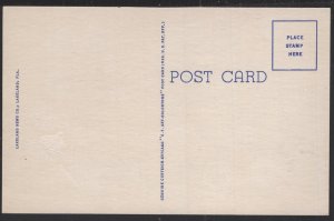 Florida Winter Haven - U. S.  Post Office with Flag - Linen
