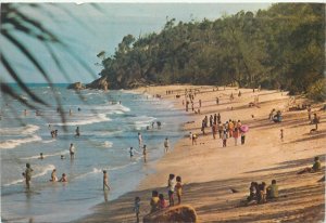 Malaysia Pantai Telok Chempedak Kuantan crowded popular beach postcard