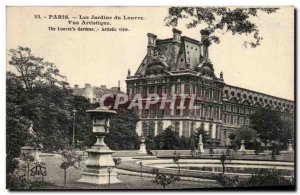 Paris Old Postcard The Louvre gardens Artistic view