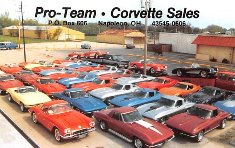 Pro Team Corvette Sales Advertising Unused 