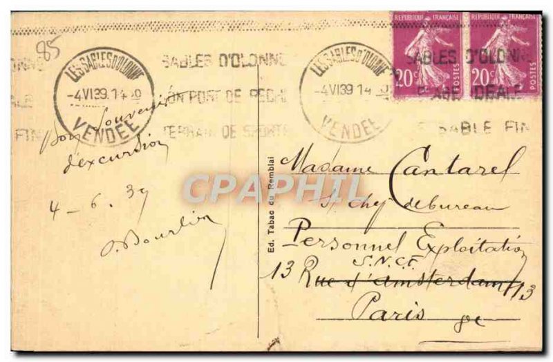 Old Postcard The d & # 39Olonne Sables Le Puits d & # 39Enfer