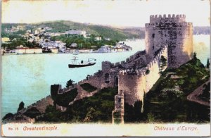 Turkey Constantinople Istanbul Chateaux d'Europe Vintage Postcard C099