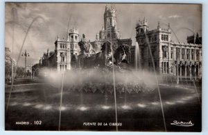 RPPC MADRID Fuente de La Cibeles SPAIN signed Postcard