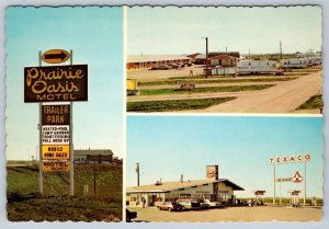 Prairie Oasis Motel & Trailer Park, Texaco, Moose Jaw Saskatchewan Postcard, NOS