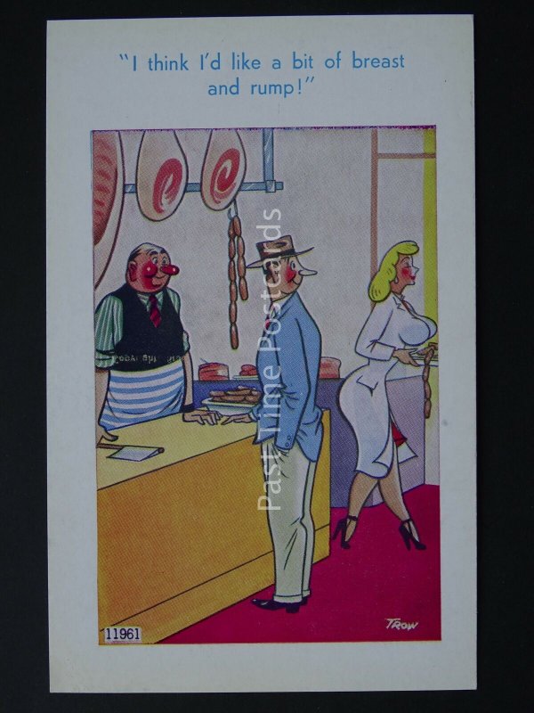 Butchers Assistant ID LIKE A BIT OF BREAST & RUMP Comic Postcard by Brook Co Ltd 