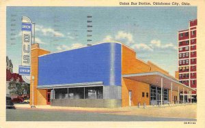 Union Bus Station Depot Oklahoma City OK 1951 linen postcard