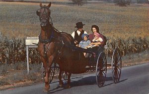 An Amish Family with their Horse and Buggy on a Sunday Afternoon Lancaster, P...