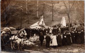 Fatal Landslip At West Wylam Northumberland Landslide 1910 RPPC Postcard E26