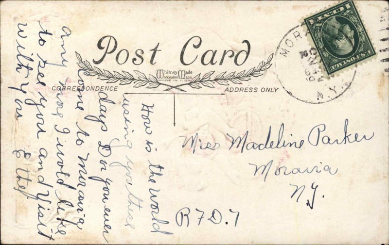 Thanksgiving - Kids Gather Chestnuts c1915 Whitney Postcard