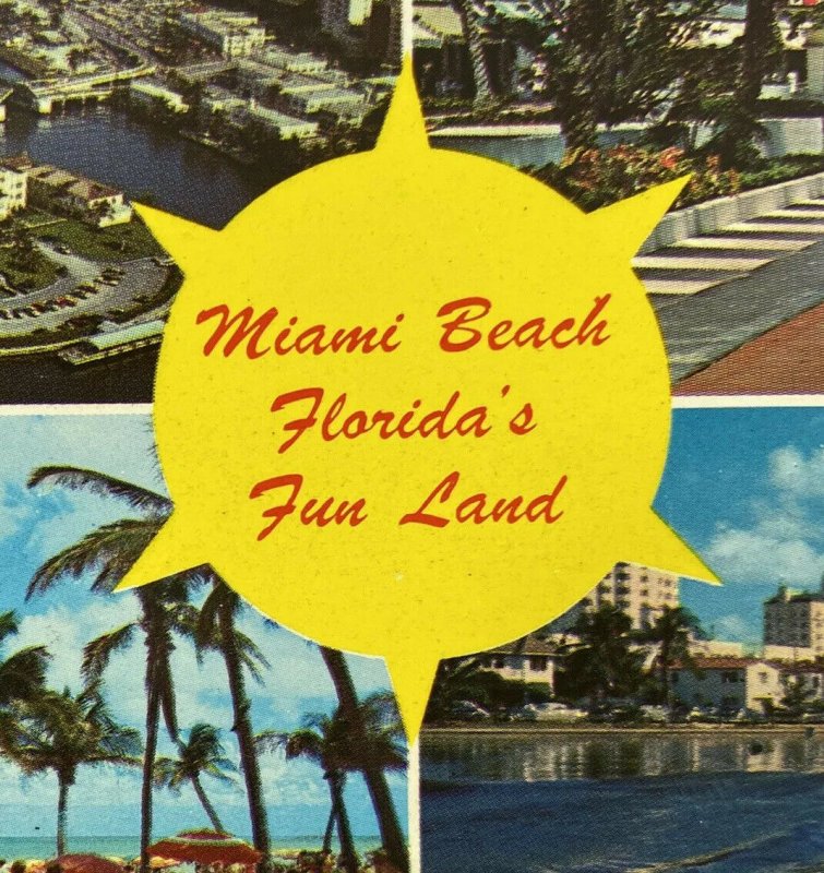 Fun Land 4 Pictures Miami Beach Florida Vacation Beach Gold Coast Postcard