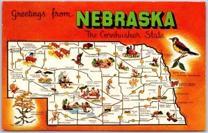 Greetings From Nebraska The Cornhusker State Posted Postcard