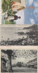 Fijian Policeman Suva Victoria Parade Levuka 3x Old Fiji Postcard s