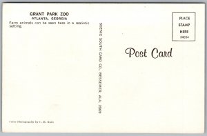 Vtg Atlanta Georgia GA Grant Park Zoo Chrome View Postcard
