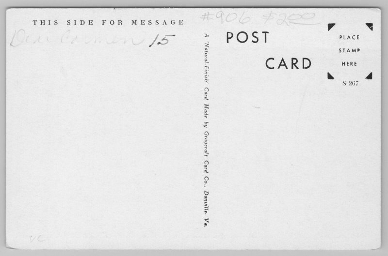 Eastern Oregon~Harvesting Wheat~Horse Team Pulls Old Combine~1940s B&W Postcard 