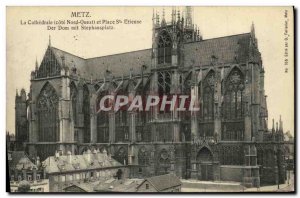 Old Postcard Metz Cathedral and Place St Etienne