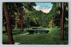 Angola IN-Indiana, The Lagoons, Pokagon State Park, Linen Postcard