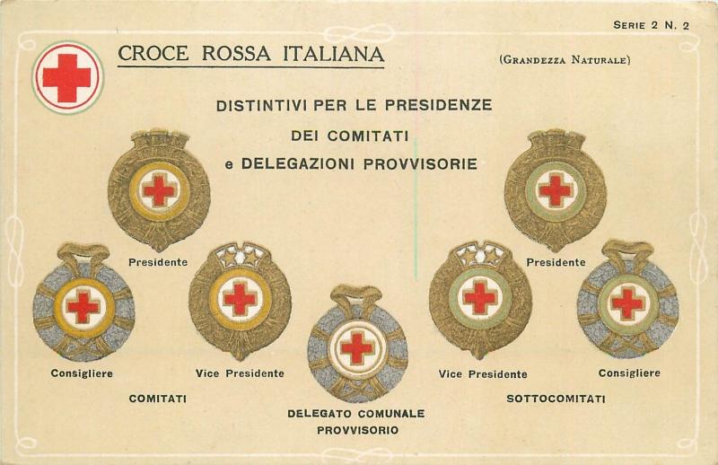 Italian Red Cross Croce Rosa Italiana badges for the President of the committees