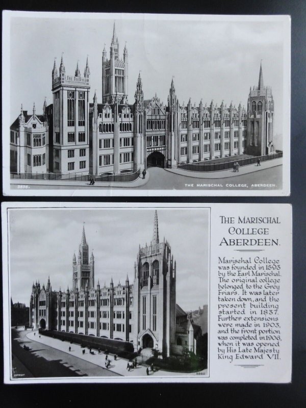 Aberdeen: 2 Postcards of The Marischal College c1957