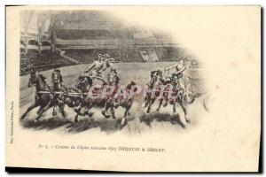 Old Postcard Race Roman chariots Barnum & Bailey Circus