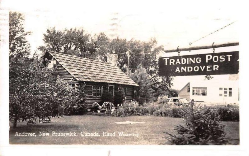 Andover New Brunswick Canada Trading Post Hand Weaving Real Photo PC AA11667